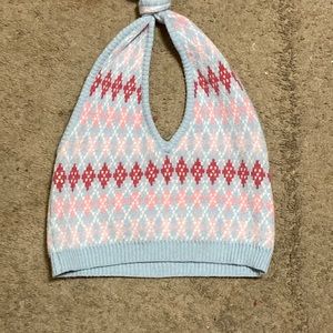 Knit sweater vest crop top